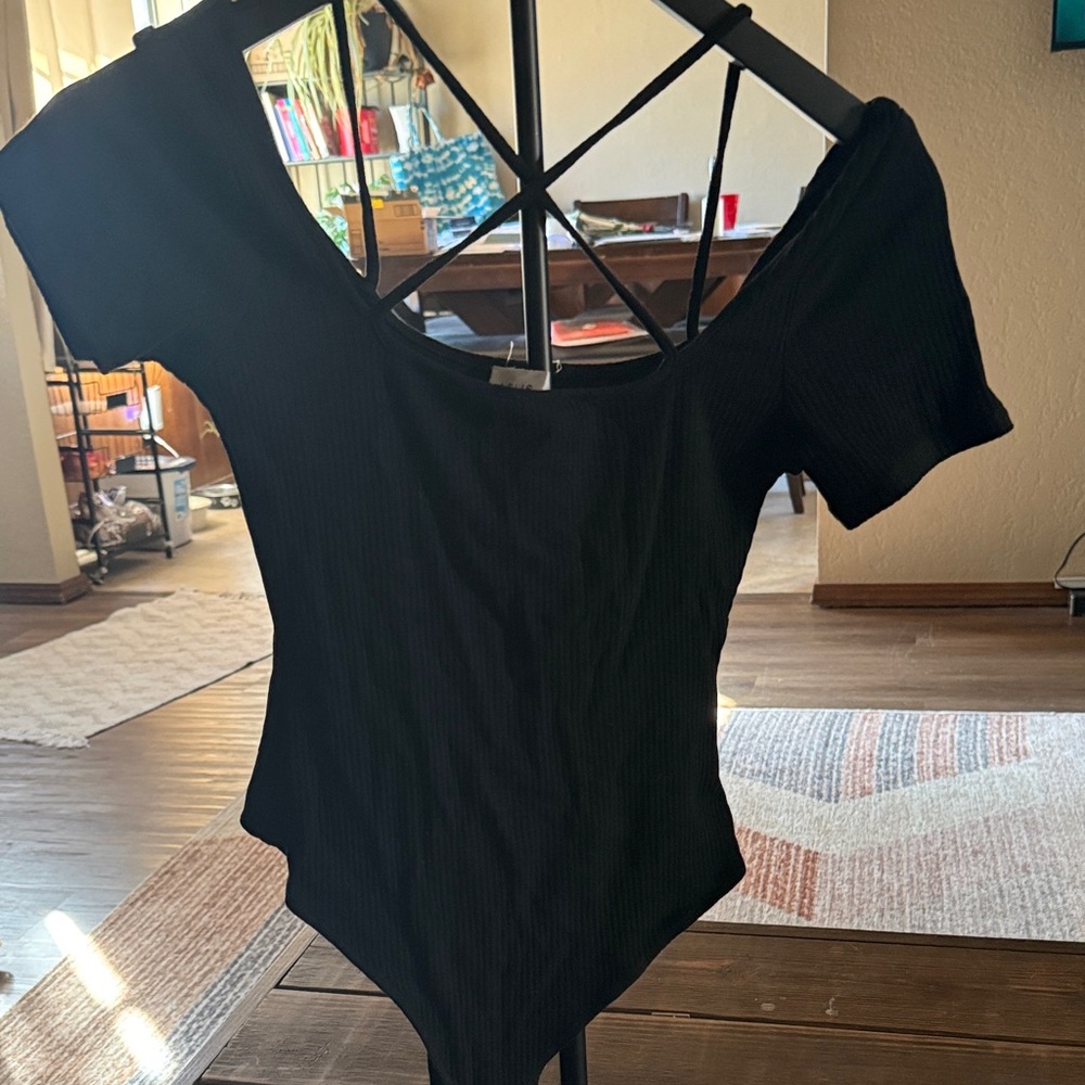 Le Lis Black Strappy Bodysuit
